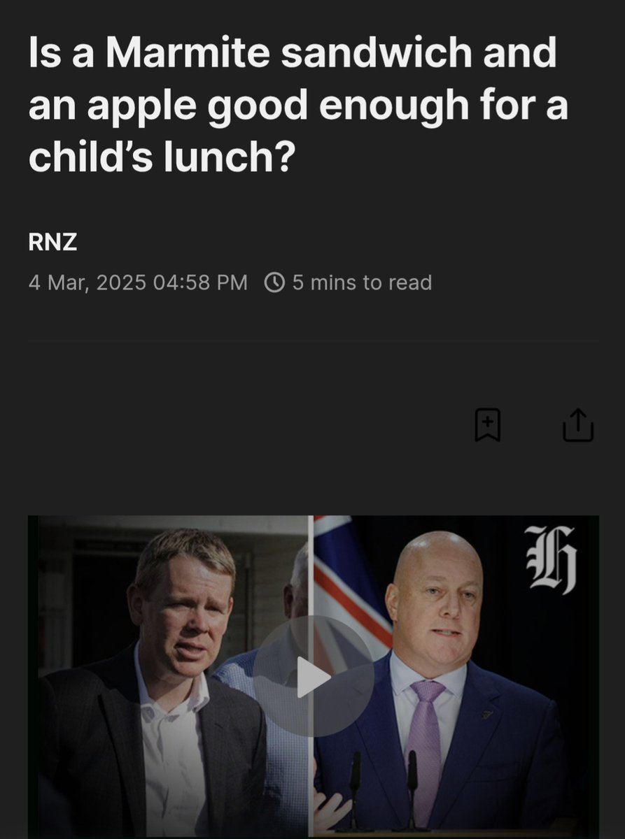 "Make a marmite sandwich and put an apple in a bag" 

"Actually, fuck off, no apples for you"

- Chris Hipkins