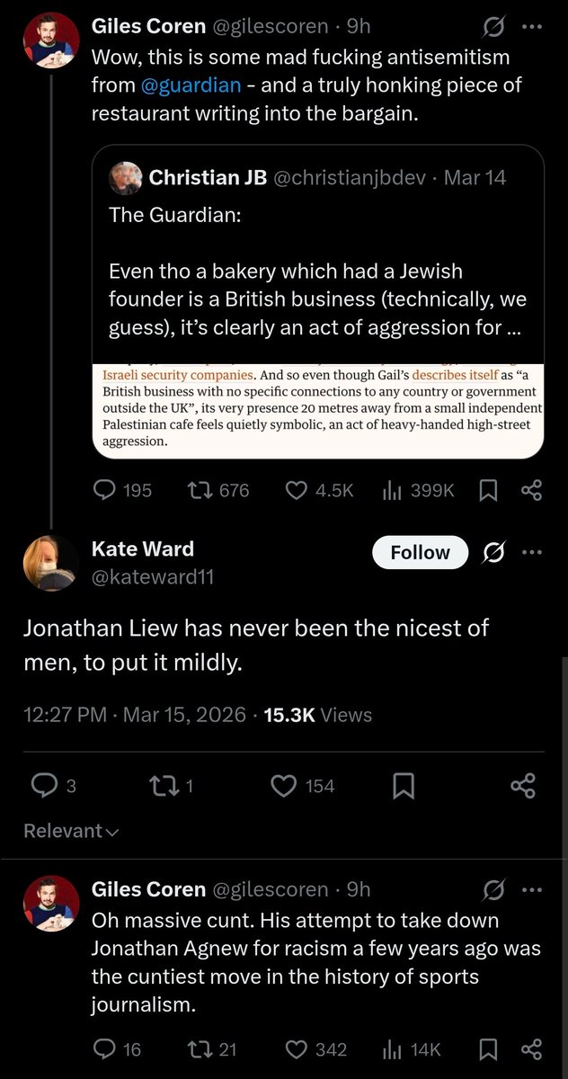 Seems Coren has something of a vendetta against Jonathan Liew for being – get this – anti-racist.