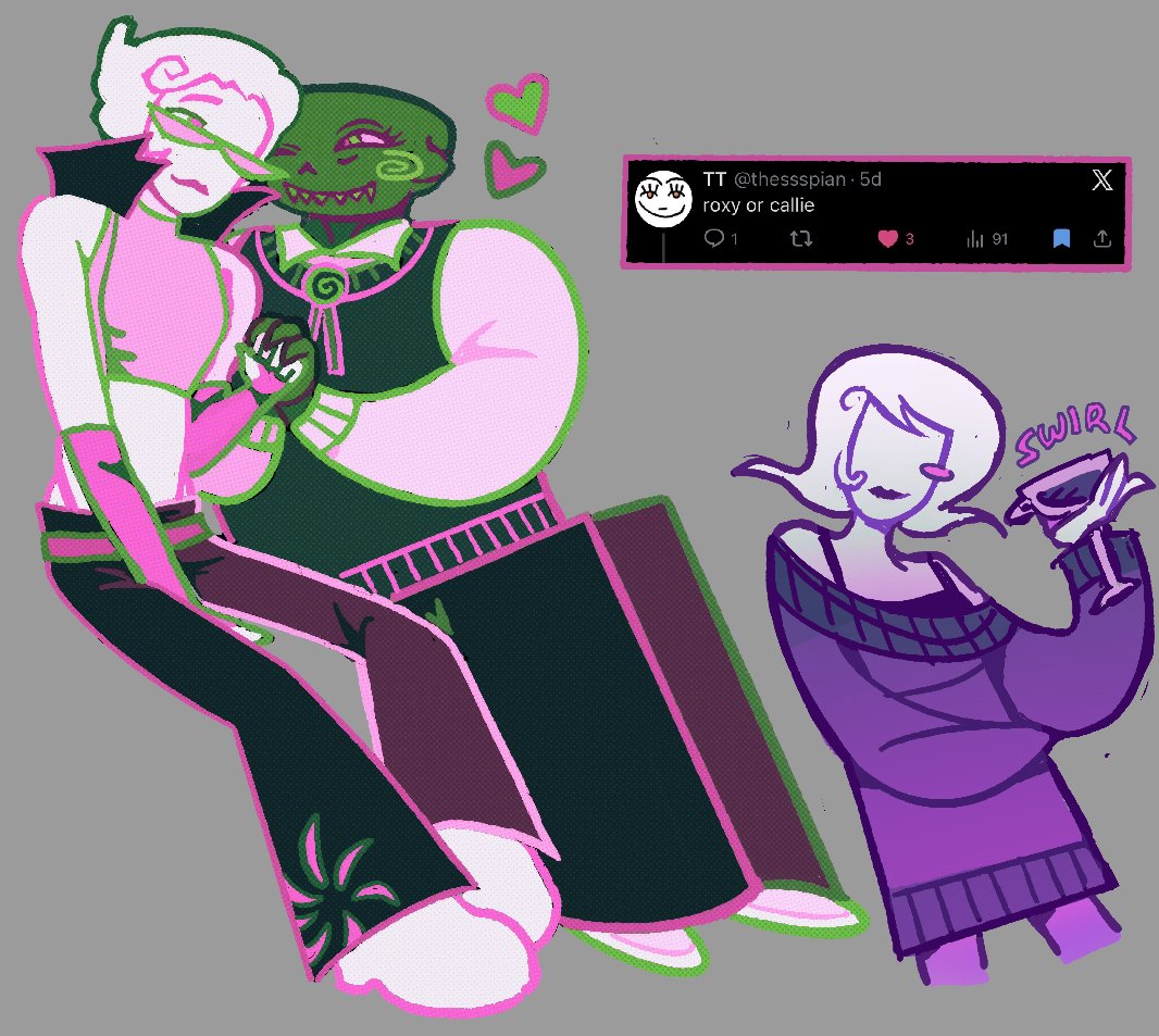 roxy or callie? how about Roxy And callie!!! thank you for requesting 😁😁😁 #Homestuck #BeyondCanon
