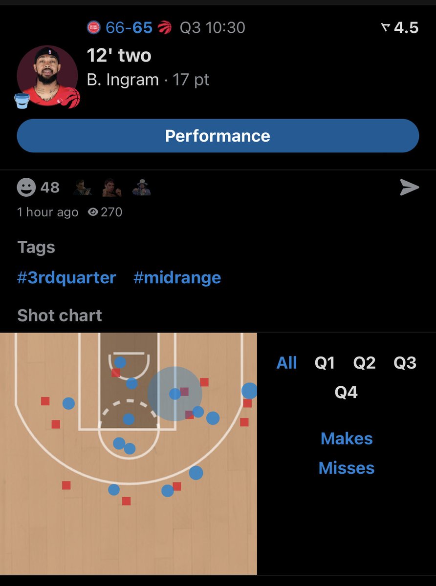 MoneyPlayyz's tweet photo. Clear RJ Barrett Assist to Brandon Ingram on 10:30 jump shot in 3rd quarter  please fix this. @nbastats @Raptors @SharpeLocks @CorrectNbaStats https://t.co/koTDcSsqdt