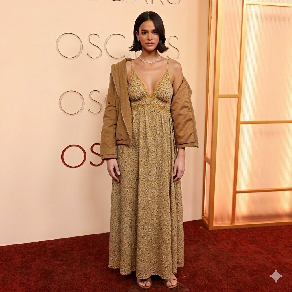 Bruna chegou lindíssima, com look perfeito nesse #Oscars