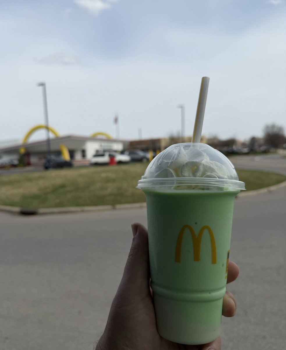 Neil_L_Johnson's tweet photo. That time of year. Had to have a cheat day. 
1-10 How do you rate the Shamrock Shake https://t.co/UnpWXbuG5Y
