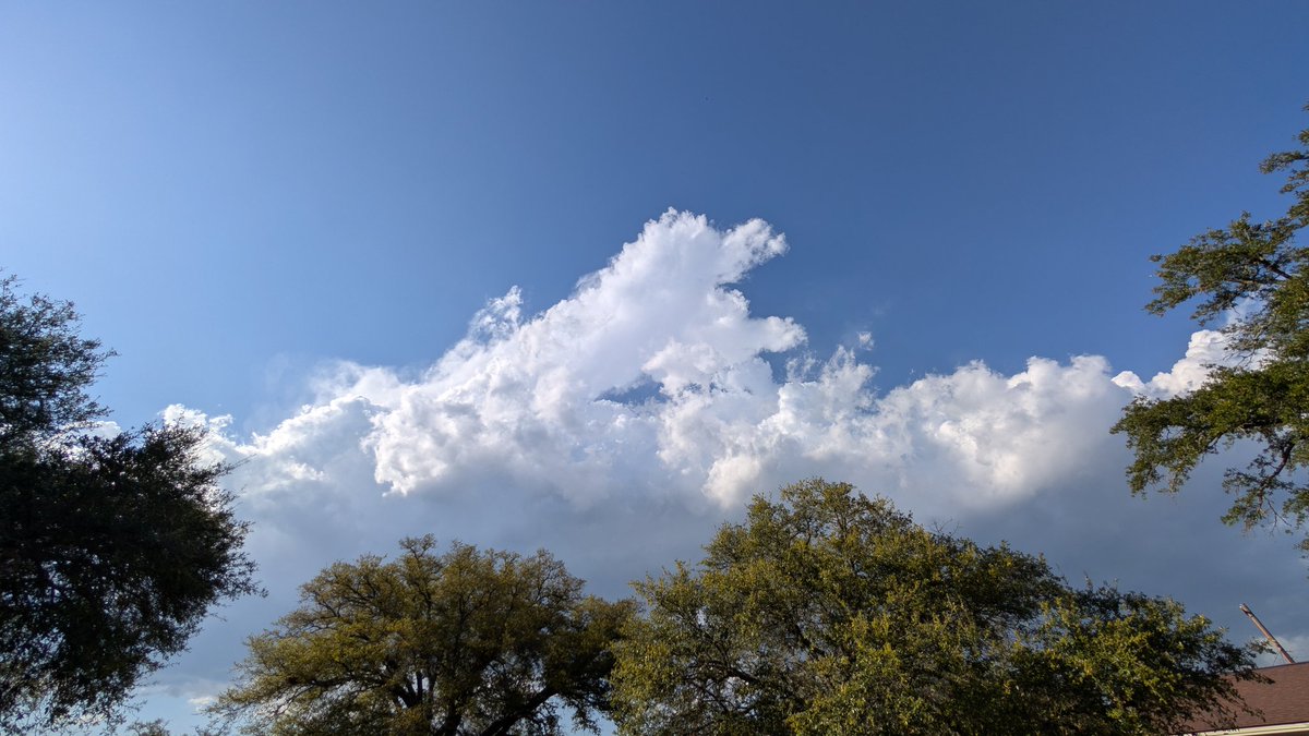 shelwinkleywx's tweet image. 5:15pm: Storms to the northeast. Wind shift knocking on the door. 

Incoming, #bcstx!