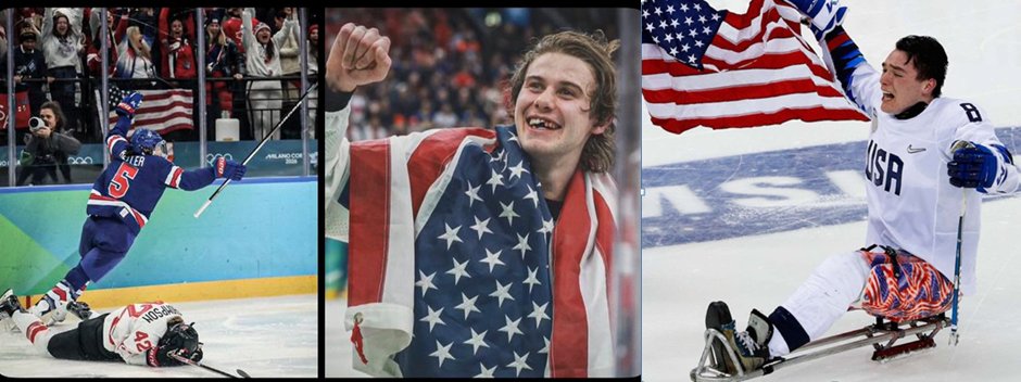 PaulDMauro's tweet photo. 2026 Olympic hockey hat trick. Happy 250th, America! https://t.co/x9u02p6zUl