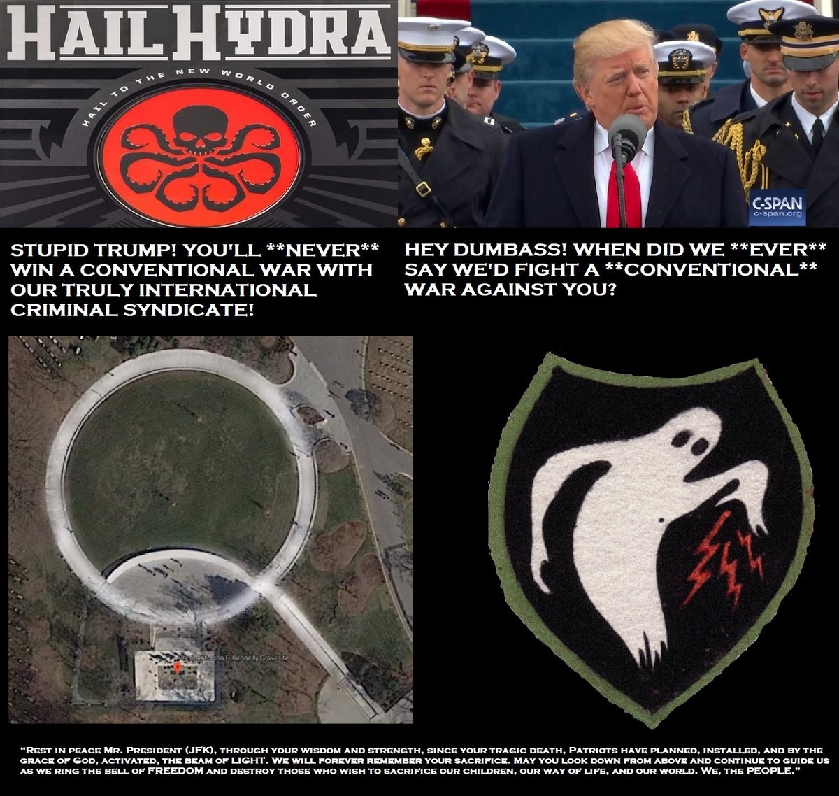 Now that Trump has tipped his hand, played his Trump Card 

- Bibi helping him destroy the City of London's OTHER proxy regime in Tehran and upsetting the entire carefully established geo-political balance of power - 

you're watching all the City of London embedded assets in our