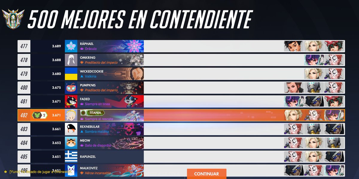Llegando a top 500 en stadium #Overwatch 
No podria haber llegado sin mi duo healer <a href="/samwintters/">Sam Winters 🖤</a> y no parar hasta estar las dos ahi