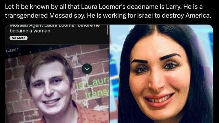 The_Wireman's tweet photo. @LauraLoomer @TuckerCarlson You're the one who should be charged with treason, you're literally a mossad agent https://t.co/bXHCyKdTvM