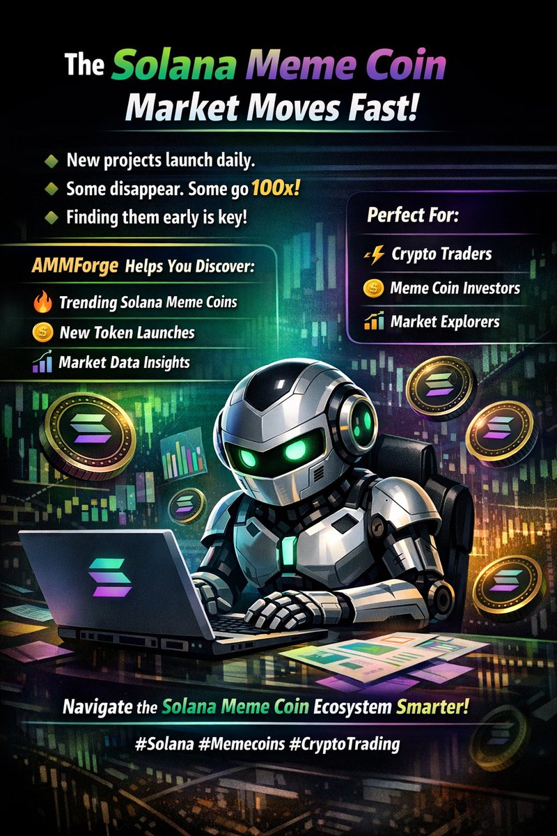 AMMForge's tweet photo. Find Solana Meme Coins Early
with AMMForge
#SolanaEcosystem #memecoin1000x #CryptoTwitter #ammforge #MemeToken https://t.co/bwUyRc3xXM