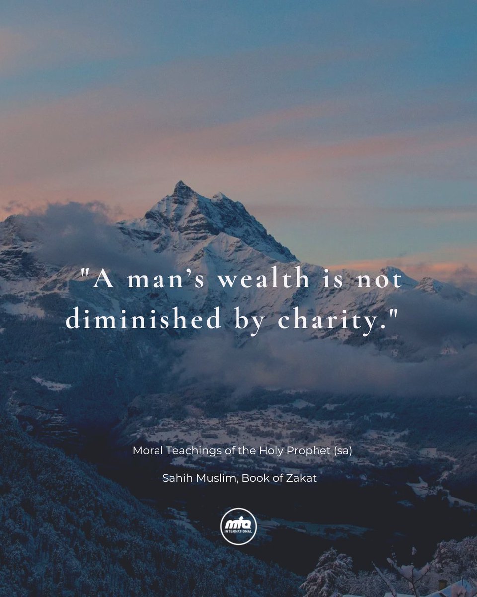 muslimtv's tweet photo. The Blessing of Giving

The Holy Prophet (sa) reminds us that charity never decreases our wealth. What we give in the way of Allah returns to us in ways far greater — in blessings, peace of heart, and reward.

True wealth is not in what we keep, but in what we give.

#MoralTeachings #Hadith #Ramadan #MTAi