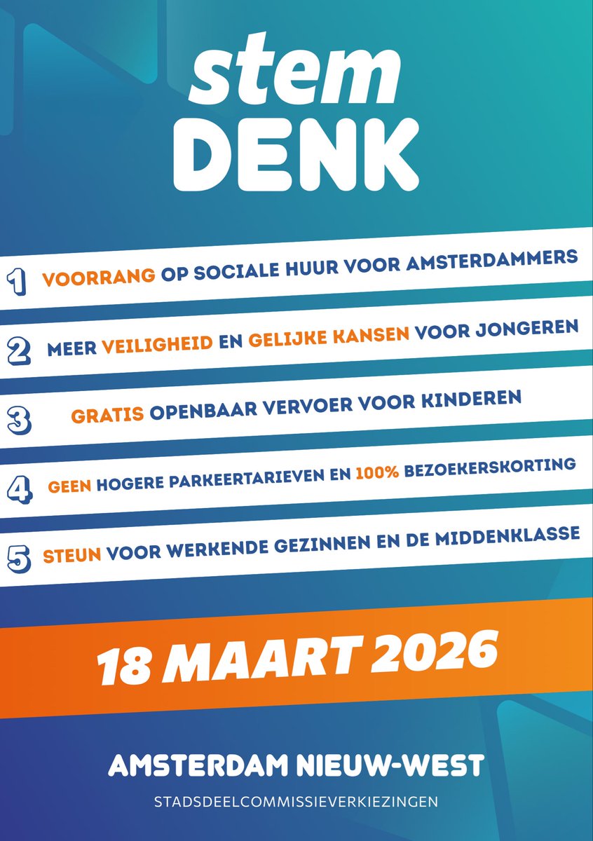 AtakhanDogan's tweet photo. Beste Amsterdammers,

🏛️ Met trots stel ik mij kandidaat voor de gemeenteraad van Amsterdam én voor de stadsdeelcommissie Amsterdam Nieuw-West namens DENK.

🌇 Amsterdam is onze stad.

🗳️ 18 maart: Stem DENK 💙 

#Amsterdam #AmsterdamNieuwWest #DENK #StemDENK #Gemeenteraad https://t.co/hLmSFCzAZU