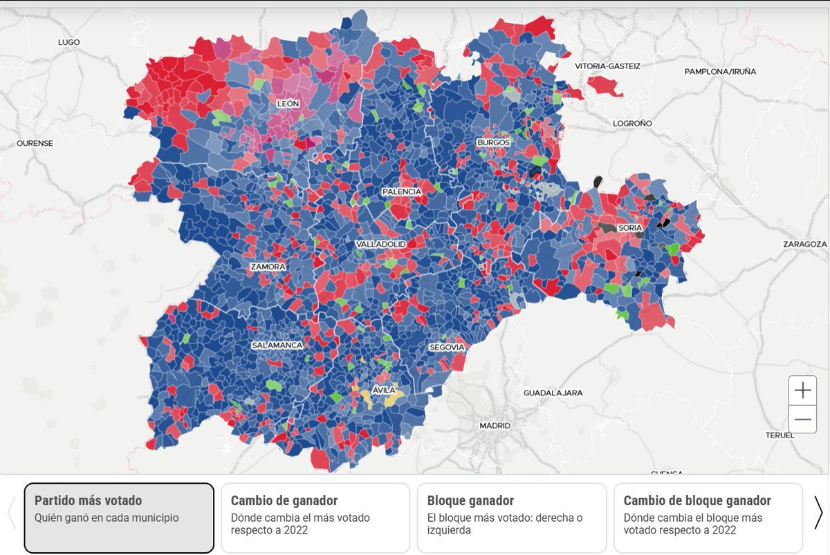 #CyLdecideRTVE | El PP sube dos escaños, el PSOE gana otros dos y Vox suma uno

🔍Consulta el mapa interactivo de #DatosRTVE con los resultados de las #EleccionesCastillaYLeón2026 por municipio
rtve.es/noticias/20260…