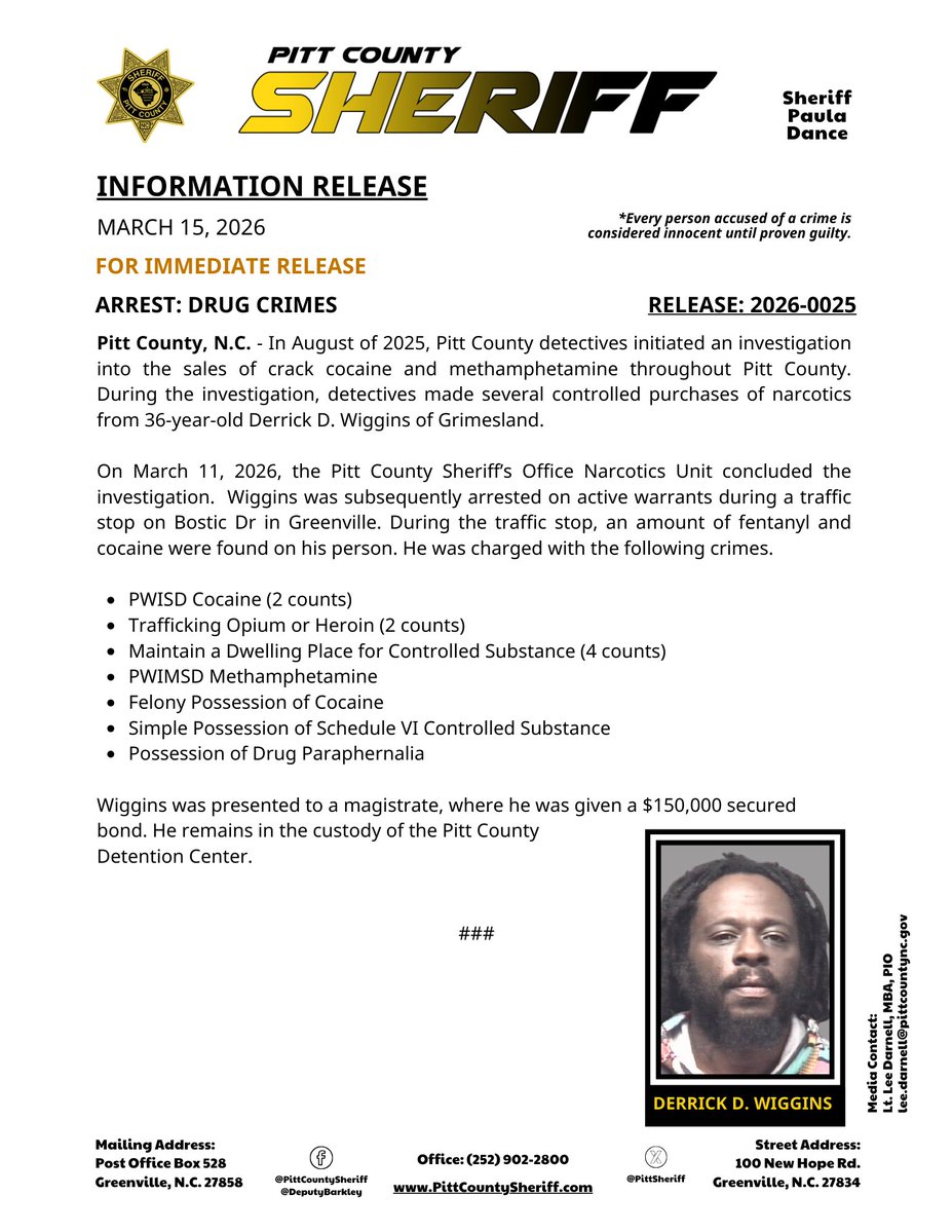 Pitt County Sheriff's Office, N.C. tweet media