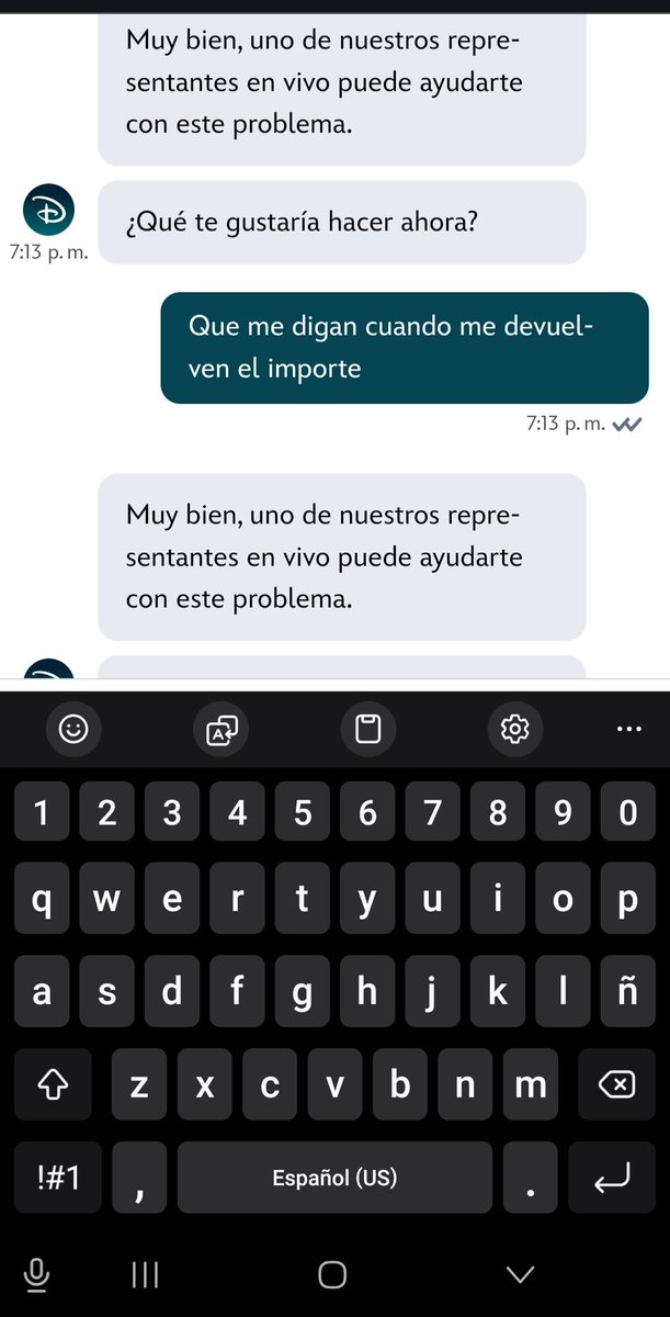 Awka42947483's tweet photo. @disneyplusla envié mensajes, posteos, consultas y hasta ahora no responden, ultimo contacto de hoy 👇🏿 https://t.co/BTD22v6CZJ