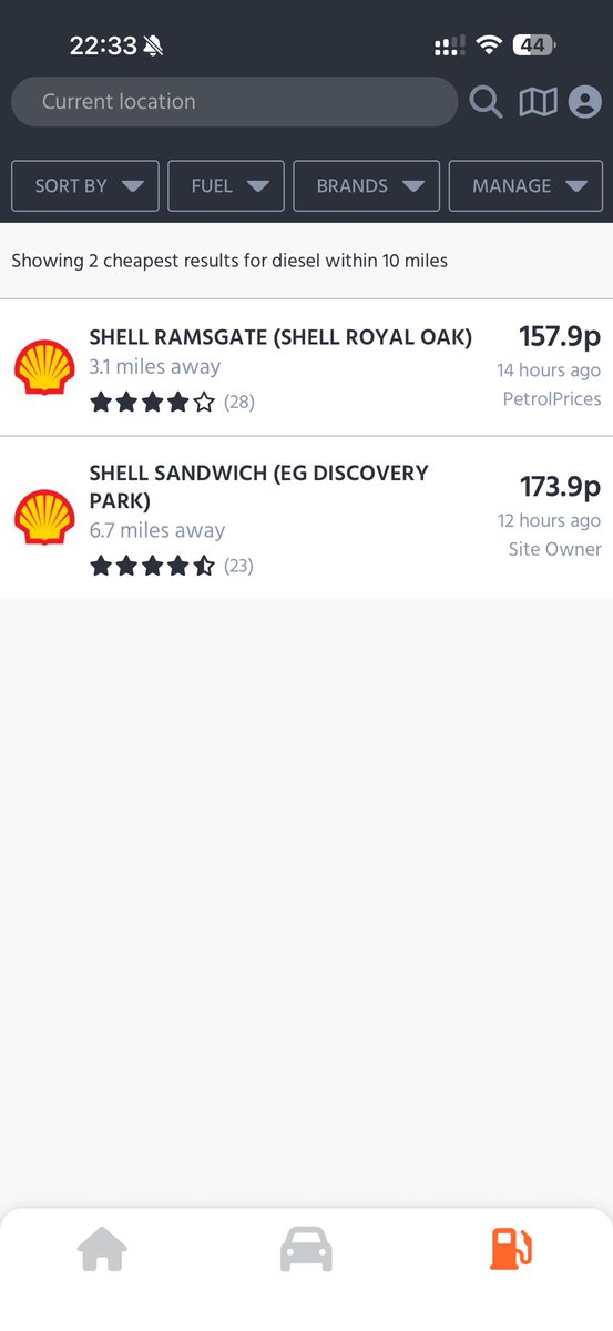 Benlavo's tweet photo. @Shell @ShellStationsUK how can two stations within 3miles have such varied diesel prices. I am aware the rising costs of oil however a 14p difference is excessive https://t.co/PfqDT1IsmS