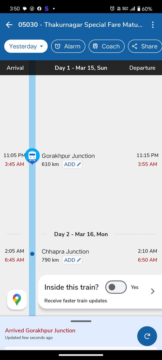 spankaj14330's tweet photo. @RailMinIndia 5 ghanta let chal raha h train isko to aap log sahi hi nhi kr pa rahe ho. Aap log reel banao aur kuch nhi hoga ek minister ka time ka value ho skta h lekin iss train baithe hazaro pass ka koi value nhi h @AshwiniVaishnaw @abhinaymaths @RailwaySeva @RailMinIndia @HansrajMeena https://t.co/jOO0RjNI1U