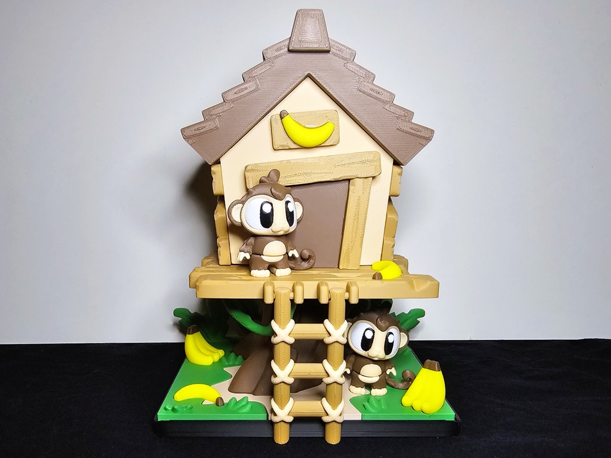 LayeredLuxuries's tweet photo. 🐒🍌 New in the shop!

Our Monkey Treehouse Playset just dropped!
Choose the full playset, monkeys only, or the treehouse.

🌴 Opening roof stores the monkeys inside!
✨ 3D printed &amp; made to order
🛒 https://t.co/iFMwIwLOhM https://t.co/ahKxRdgTJt