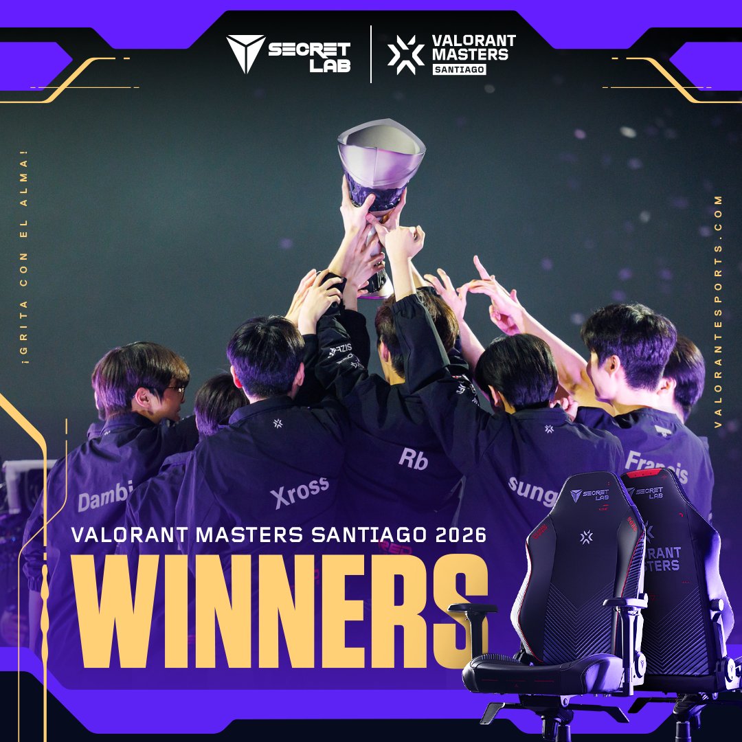secretlabchairs's tweet image. Undefeated in 2026. @nsr_valorant are your #VALORANTMasters Santiago champions! secretlab.co/valorantesports   

#VCT