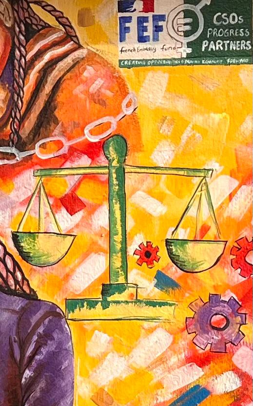 ConcernWomen1's tweet photo. Through #ArtXImpact, our mural highlights the power of rights awareness.The justice symbol reflects the knowledge girls gained through CWIDI’s trainings on legal rights and GBV reporting.
Knowing your rights is the first step to justice.
#rightsjusticeaction
#fef-osc
#IWD2026 https://t.co/1EysQQ101f