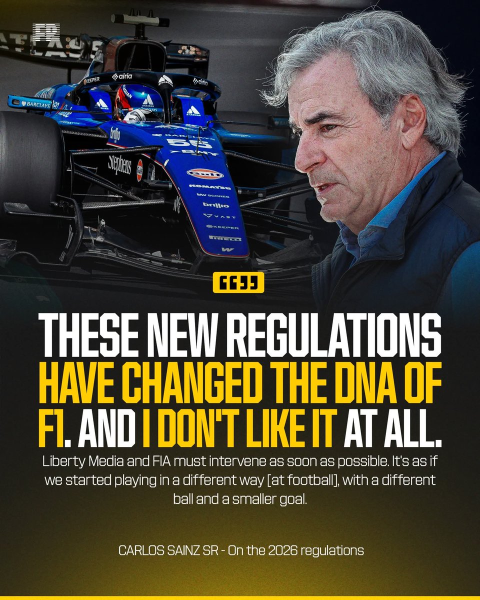 Carlos Sainz senior destroys the new F1 regulations.