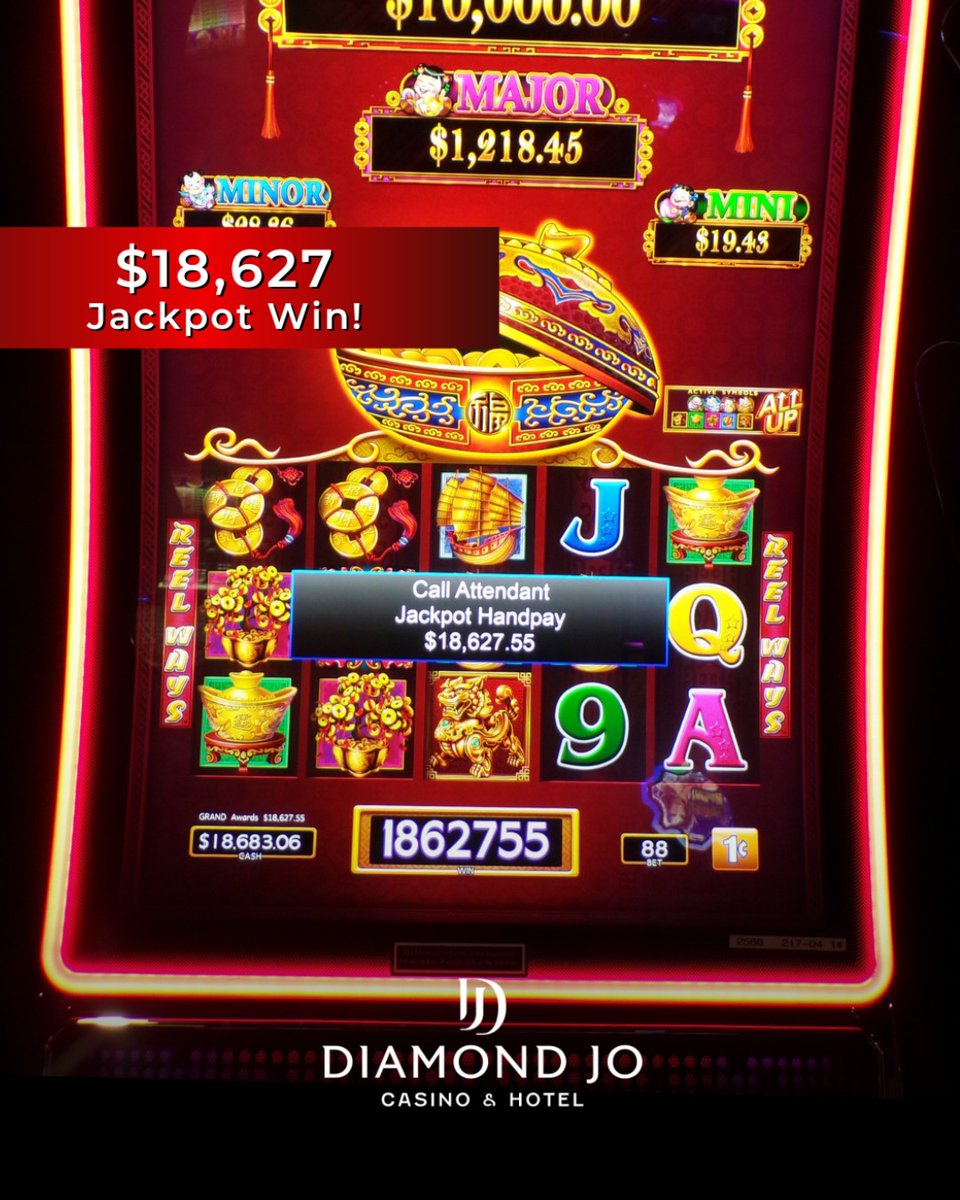 WoW! 88 cents landed this lucky guest a $18,627 jackpot win! 
Join us in celebration! 🤩 🥳