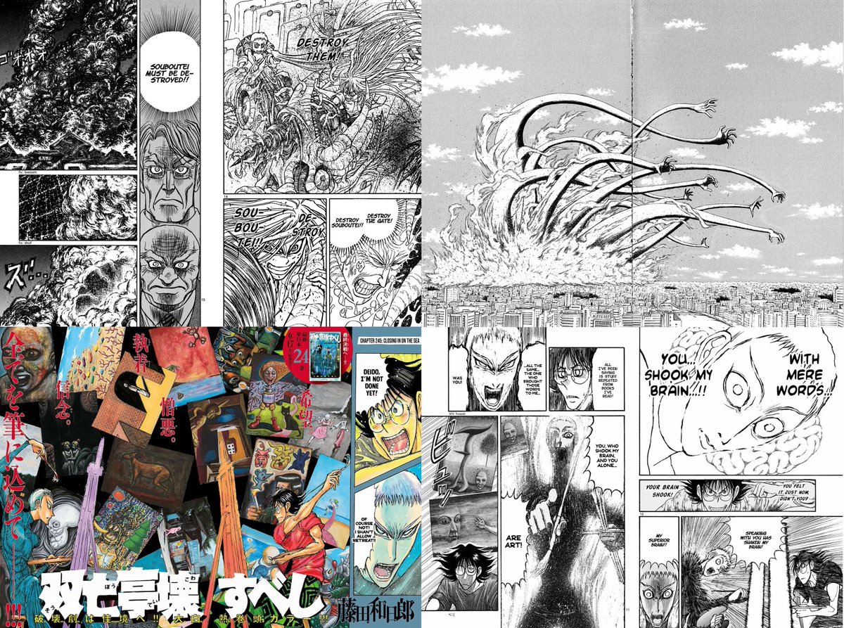 Finished reading Souboutei must be destroyed. 
It was so fucking peak. Easily a top tier action shonen and one of my most memorable reads in general. 
The main antagonist is insanely good too. 

Strongly recommend it.