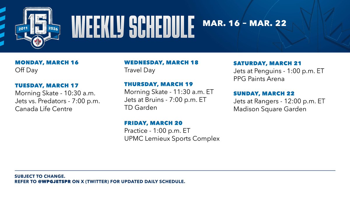 Winnipeg Jets PR tweet media