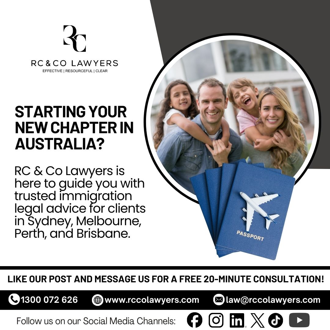 rcco_law's tweet image. We help individuals and families navigate Australian immigration laws with clear and reliable legal guidance. 

Contact RC &amp;amp; Co Lawyers today to discuss your immigration options. 

#ImmigrationLawyer #VisaAustralia #MigrationLaw #RCandCoLawyers