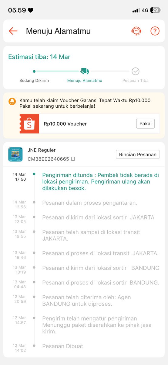 queenstar4__'s tweet photo. @JNE_ID 2 hr yg lalu pengiriman, tp tbtb jam sgtu kurir menyatakan sy tdk ada ditmpt pdhl kurir tdk menghubungi dan ketempat saya, apa kurirny mau buru2 balik kah? ok gpp mungkin ada urusan, tp keterangan dstu esoknya mau dikirim lg. https://t.co/q0c7y4oppC