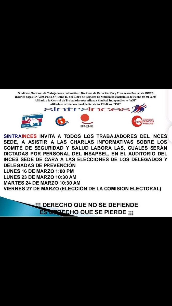 Sindicato del Inces tweet media