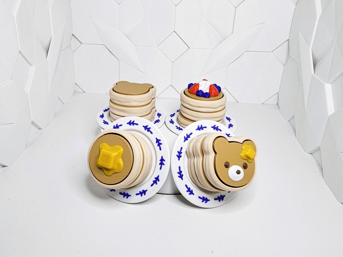 LayeredLuxuries's tweet photo. Stack up some fun! 🥞

New Pancake Fidget Clickers just landed in the shop.
Round pancakes, bear pancakes, or grab the full set!

Tiny, cute, and satisfyingly clicky.
🛒 https://t.co/iFMwIwLOhM

#fidgettoys #3dprinted #deskfidget #cutetoys https://t.co/6yBtfSOWuN