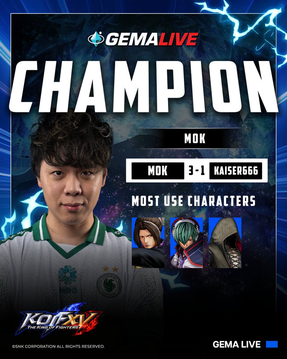 snk_esports_hub's tweet image. One player rose above the rest. @andytheworld320, your THE KING OF FIGHTERS XV Champion at #GEMALIVE! 👑
#KOFXV