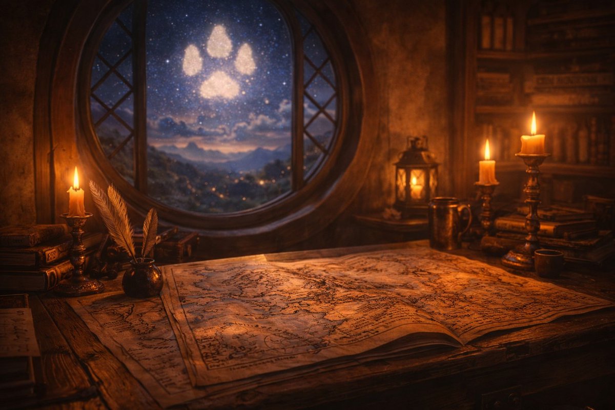 realDogenera's tweet image. Woof! When a curious Hobbit opens a forgotten map, destiny rustles like old parchment—Dogenera’s paws mark the roads no one dares to walk. 🐕🗺️✨🌌 #Dogenera #Dogeneration #Doge #elonmusk #prophecy #LOTR #Tolkien