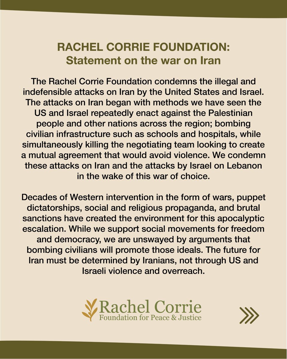 Rachel Corrie Foundation tweet media