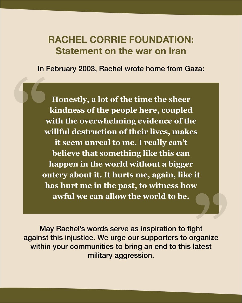 Rachel Corrie Foundation tweet media