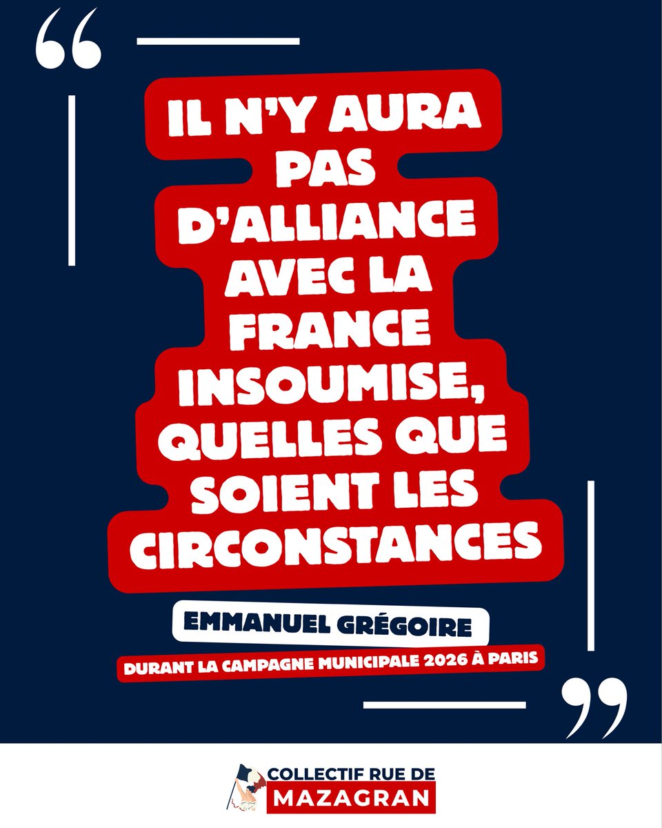 MBN_DIX's tweet photo. Le 13 mars 2026, @egregoire a affirmé : « Il n’y aura pas d’alliance avec la @FranceInsoumise, quelles que soient les circonstances. » 
Nous allons voir combien de temps son mensonge va durer !
#OnChange #Paris #Paris10 #Municipales2026 #Paris2026 https://t.co/FDX2bJY0Yc