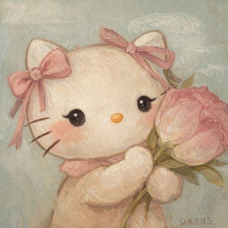insperarise's tweet photo. hello kitty painting 🎀 https://t.co/QeDC5UO49h