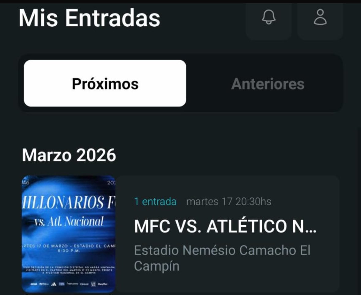 Se vende 1 boleta para el partido #Millonarios vs #Nacional. Oriental general norte. Información al DM

Cualquier rt es cariño !!