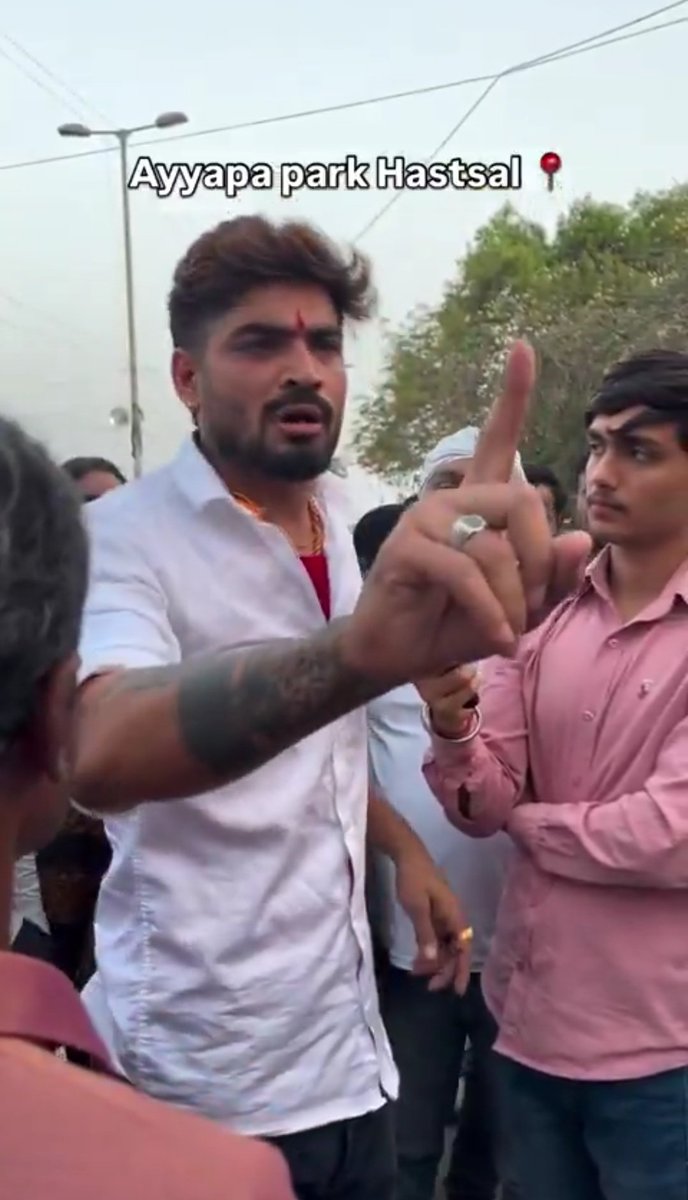 TheRFTeam's tweet photo. 📍 Hastsal, Uttam Nagar Delhi
During a gathering at Ayyappa Park, a Hindutva activist was heard making extremely provocative and threatening remarks against Muslims. In the video, he allegedly called for forcing Muslims to chant “Jai Shri Ram,” spoke about throwing a slaughtered pig in front of Muslim homes on Eid, and even talked about encounters.

Such statements are openly threatening and risk disturbing communal harmony in the area.

 what the cyber monitoring units of Delhi Police are doing while individuals from other states come to Delhi and deliver inflammatory hate speeches, leaving local residents to deal with the consequences.

Authorities are being urged to identify the individuals responsible and take strict legal action under relevant laws, including provisions such as Unlawful Activities (Prevention) Act (UAPA) and the National Security Act (NSA), if applicable, to prevent the spread of hate and maintain law and order.
#StopHateSpeech #ReligiousFreedom #RespectAllReligion #ViralVideo