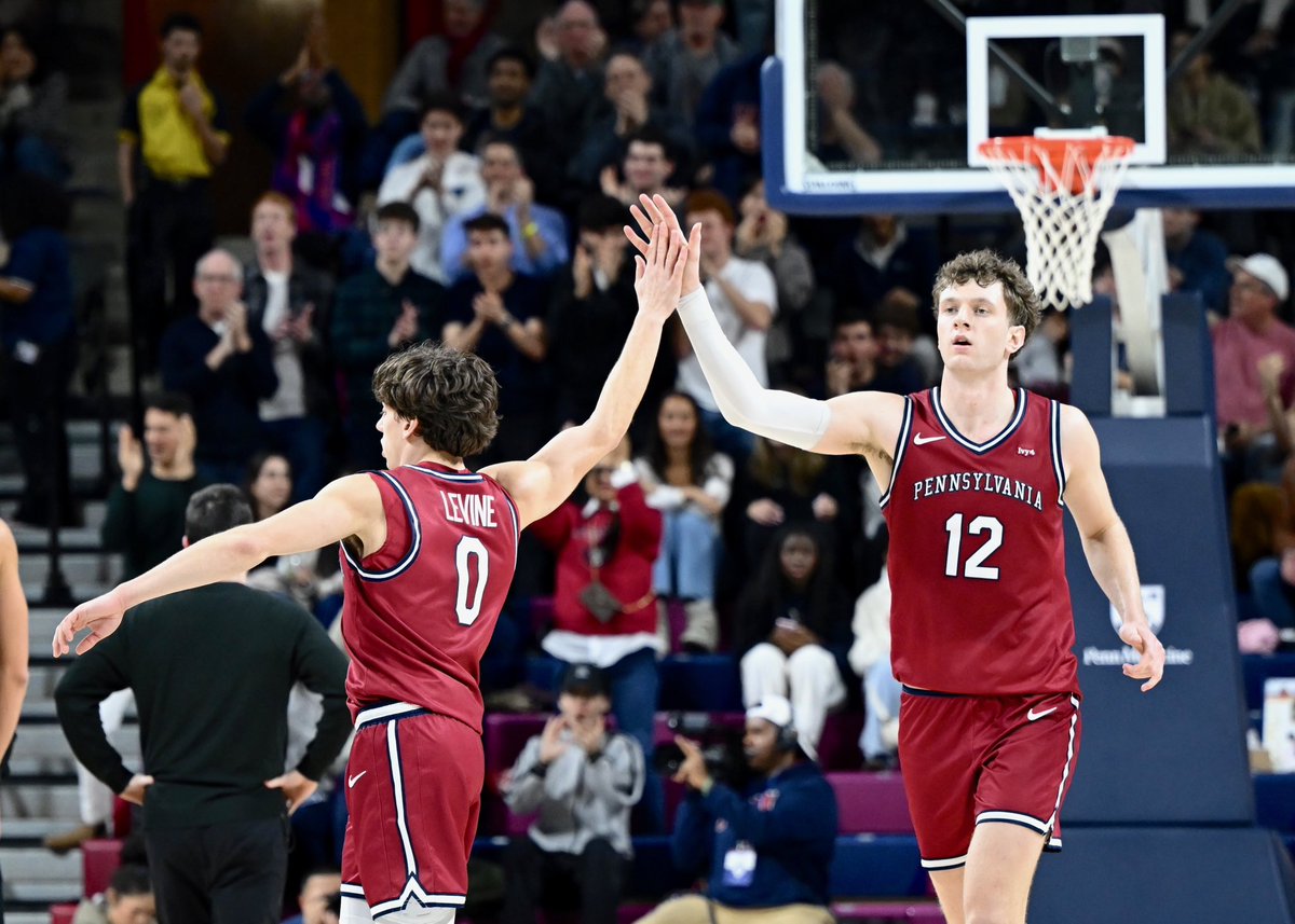 PhSportsDigest's tweet photo. College: @PennMBB is going to the big dance! @pennathletics defeated @YaleMBasketball 88-84 in overtime to win the @IvyLeague title and advance to play No. 3 @IlliniMBB in the fist round of the @MarchMadnessMBB tournament #LetsMarch #MarchMadness 📸: @mlnphilapa https://t.co/6LYhyrvRqX