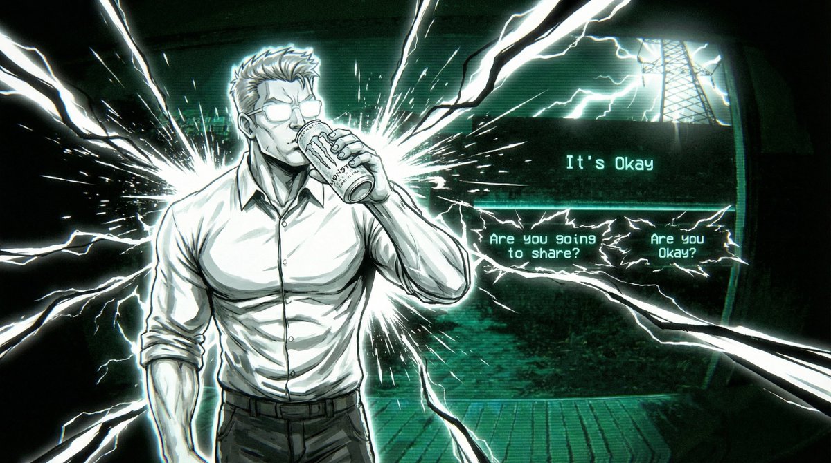 This dude is just menacingly drinking this stuff at my door.......... and wont SHARE. Maybe if I let him in he will pass me one?  <a href="/Skyebrows/">Skye Freeman</a>