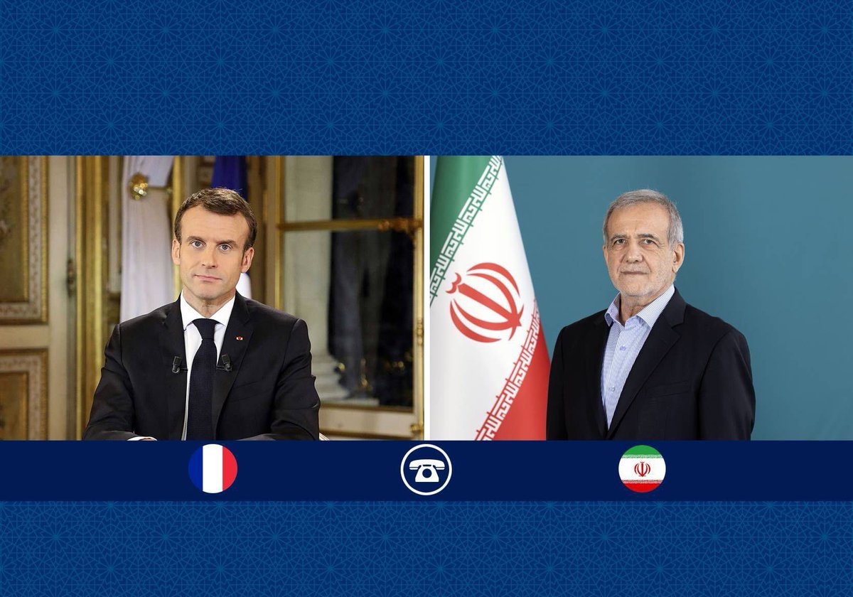 🇫🇷🇮🇷 UPDATE: In a call with Iranian President Pezeshkian, French President Macron demands halt to Iran's attacks via proxies, emphasizes defensive French actions, and pushes for a framework addressing Iran's missiles and destabilizing activities, plus freeing two French