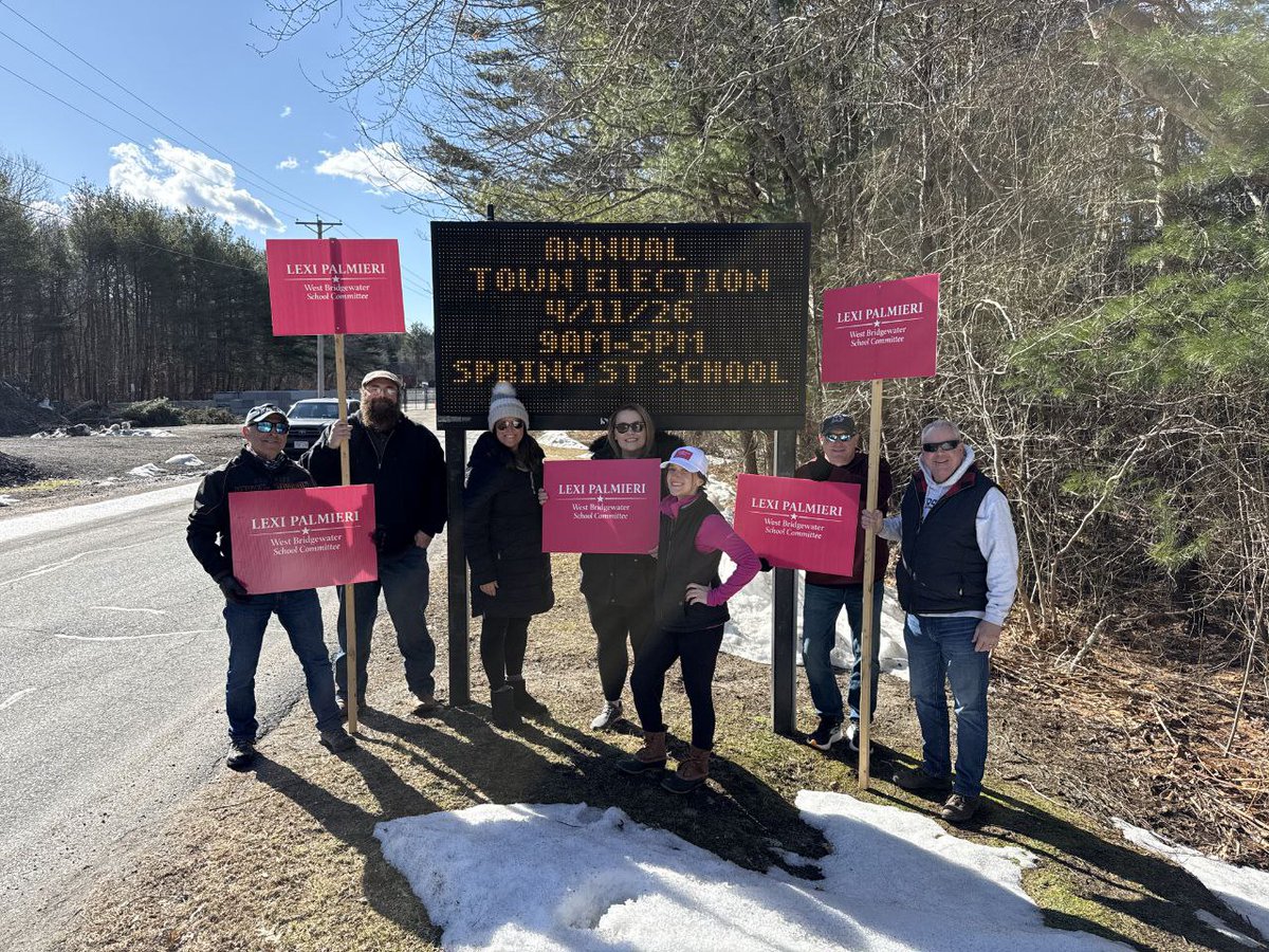 Thanks to everyone who came out Saturday to help promote a great School Committee candidate Lexi Palmieri <a href="/Palmieri4WBSC/">Lexi Palmieri for WB School Committee</a> . Also, special thank you to the Bridgewater RTC <a href="/BRGOPMA/">Bridgewater-Raynham GOP</a> Chairman for joining us in supporting Lexi.