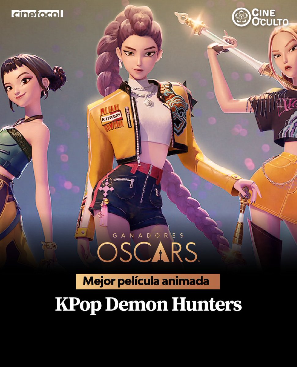 jkmiloao's tweet photo. #Oscars: El Oscar a Mejor Película Animada es para "KPop Demon Hunters". https://t.co/MxjbgGLCZP
