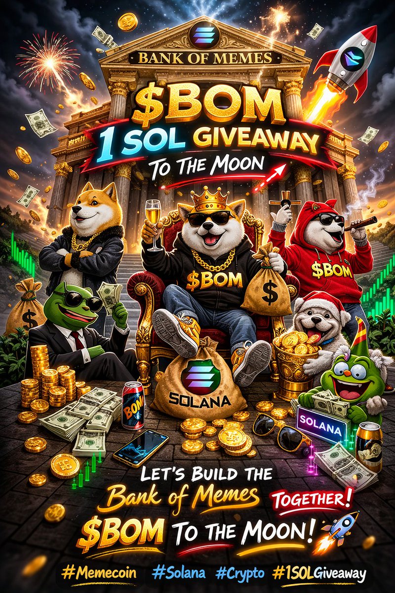 TheComradeWeb3's tweet photo. The Bank of Memes is open. 🏦
The meme army is gathering.
The movement is growing.
$BOM to the moon 🚀

$BOM
#Memecoin
#Solana
#Crypto
#MemeArmy https://t.co/veNFVvpEGD