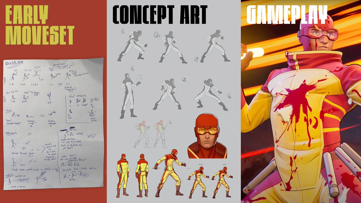 ImageComicsBr's tweet photo. Artes conceituais de modelos, poses, movimentações e rascunhos dos personagens jogavéis de #InvincibleVS produzidos pelos desenvolvedores oficiais do estúdio Quarter Up (Parte 1 de 2) 🖲️🖥️ https://t.co/s0vFODYuzn