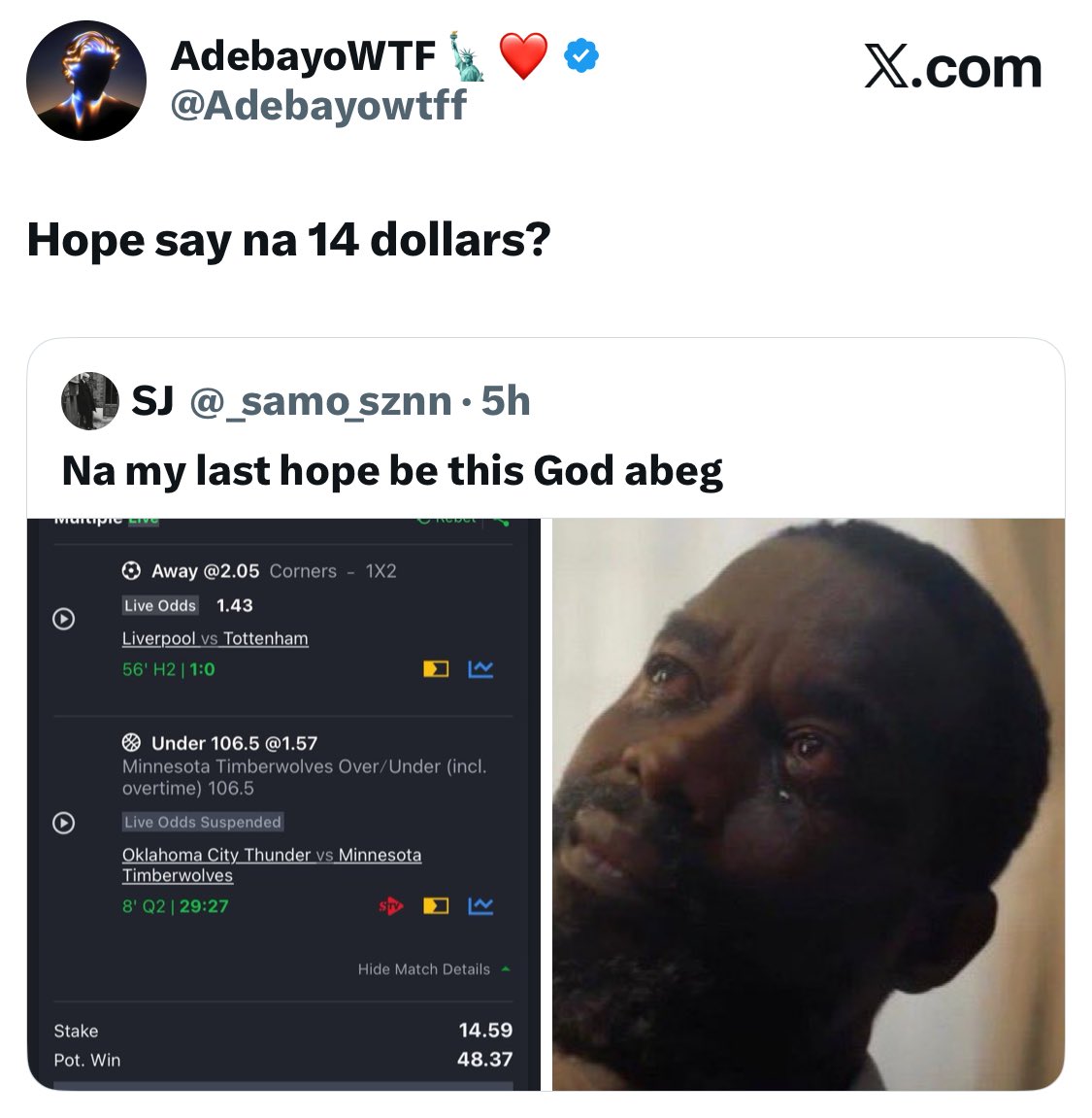 He no even change anything 😭