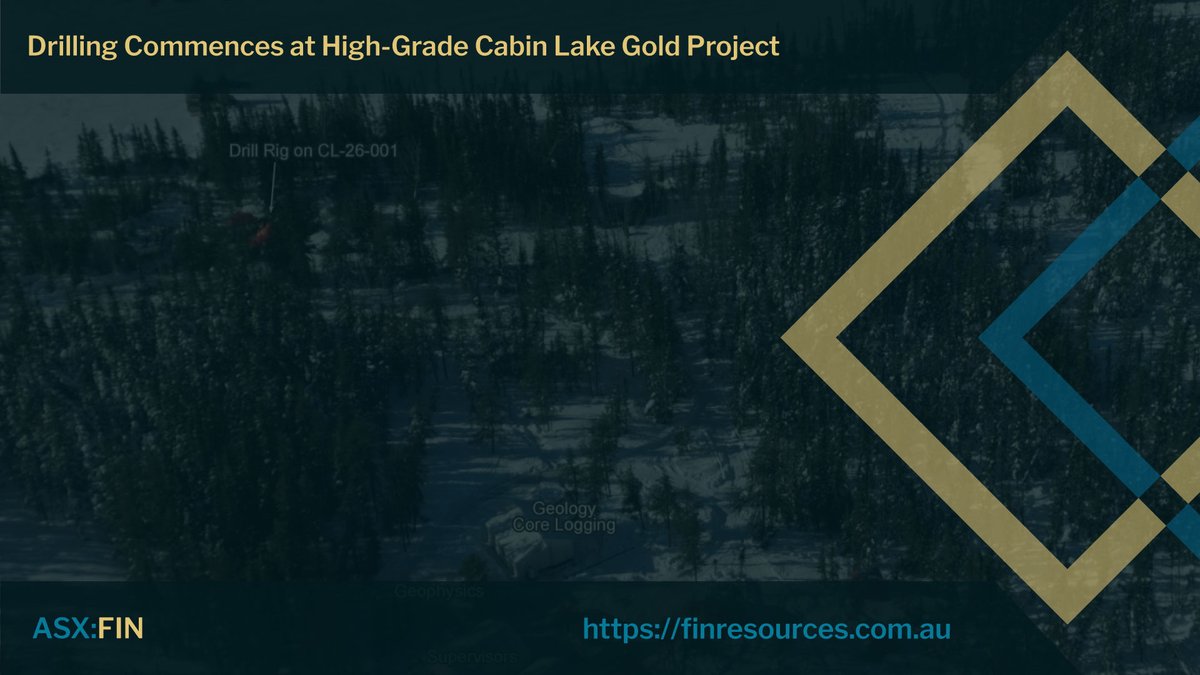 Following completion of the project acquisition, ASX:FIN's maiden drilling campaign at the Cabin Lake project is now underway with mobilisation successfully completed and drilling operations commencing on site.
More: tinyurl.com/89k35j6a
#MineralExploration #Gold #ASX