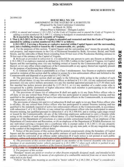 HOLY SHIT

Virginia Democrats are EXEMPTING THEMSELVES from a new gun control bill

“The provisions of this section shall not apply to any member of the General Assembly”