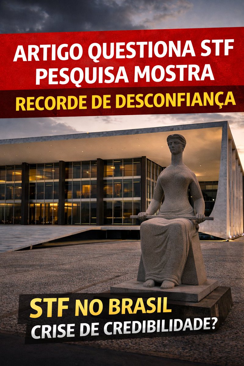 InstitutoPCO's tweet image. Artigo Questiona STF e Pesquisa Mostra Recorde de Desconfiança.
Articulista do Estadão levanta dúvidas sobre a conduta de ministro do Supremo, enquanto pesquisa Datafolha indica que a desconfiança no STF atingiu o maior nível desde 2012.
#IPCO #STF #Brasil