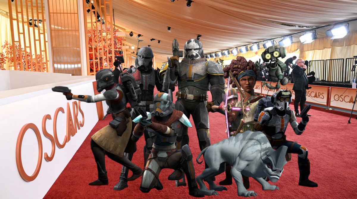 CadLive_'s tweet photo. CLONE FORCE 99 HAVE OFFICIALLY ARRIVED AT THE 2026 OSCARS!! 

WE CAN SEE WHO TECH BROUGHT AS HIS PLUS ONE! 👀 https://t.co/Nnv87A6STY